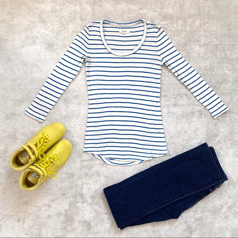 MADEWELL Striped Scoopneck Textured Tee